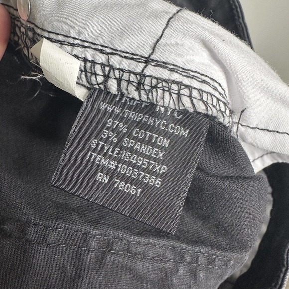 Tripp Striped Skinny Jeans Women's Rave Goth Punk Geometric Black White Size 18 - Picture 6 of 7